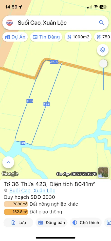 Bán đất 33000m² 8.25 tỷ tại Xã Suối Cao Huyện Xuân Lộc