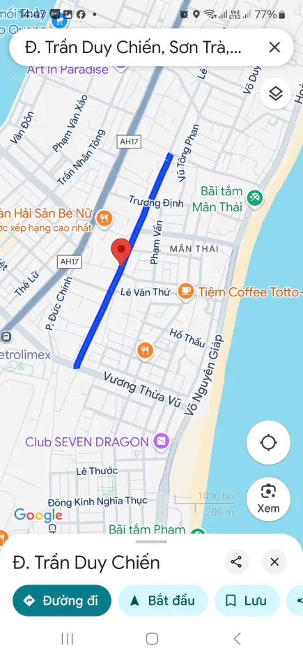 Bán đất tặng nhà C4 mặt tiền đường 10m5 Sơn Trà - Gần biển
