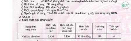 Bán đất và nhà xưởng diện tích 161.628 m2 KCN Mỹ Phước, Bình Dương