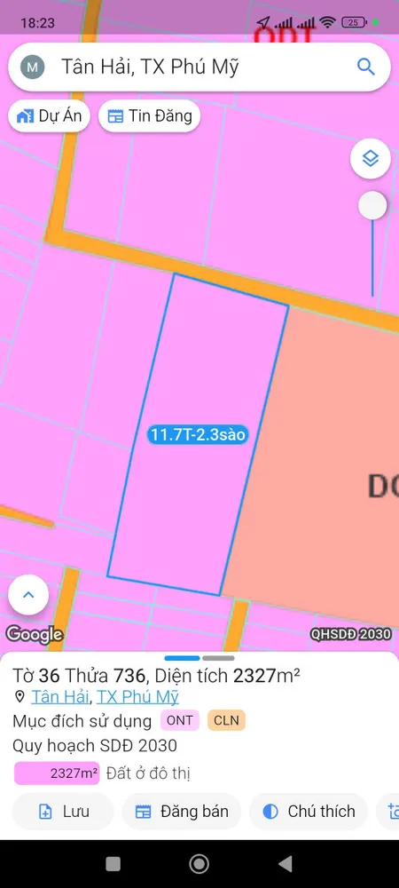 Bán hơn 2 sào đất có 300m2 thổ cư thuộc TP Phú Mỹ, BRVT