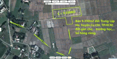 Bán đất 9330m² 9 tỷ tại Xã Trung Lập Hạ Huyện Củ Chi
