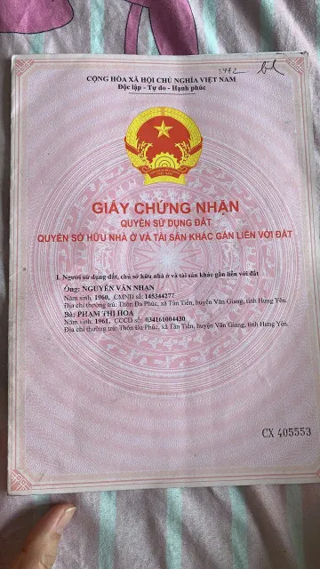CHÍNH CHỦ Bán Đất Hàng Năm - GIÁ TỐT - Tại Xã Tân Tiến, Huyện Văn Giang, Hưng Yên