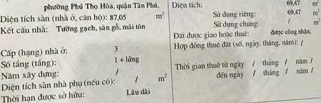 💥CHỈ 7.6 TỶ - tính ra MTKD Q. Tân Phú chỉ 99tr m2, ngang 5m khan hiếm