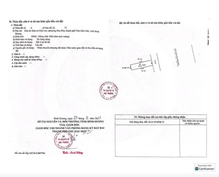 Bán đất 100m² giá 3.9 tỷ tại Phường Hoà Phú Thành phố Thủ Dầu Một