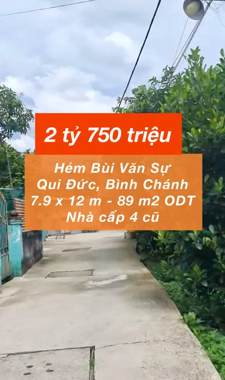Nhà ngang 7.9m Quy Đức , Bình Chánh