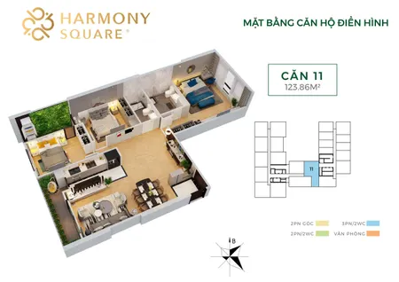 BÁN GẤP CĂN HỘ CAO CẤP DỰ ÁN HARMONY SQUARE - VỊ TRÍ VÀNG TRUNG TÂM QUẬN THANH XUÂN