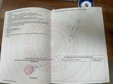 CHính Chủ Cần Bán Lô Đất Đẹp THôn Bùi -Xã Cẩm Xá-Tx Mỹ Hào - Hưng Yên​