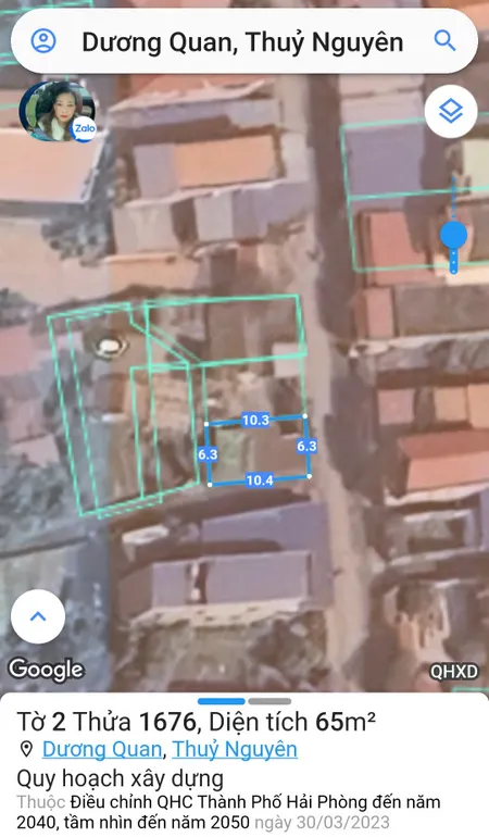 Bán đất 65m² ngang 6,3m . đường nhựa 7m. giá 4.2 tỷ tại Dương Quan, Thuỷ Nguyên. liên hệ 0362558882