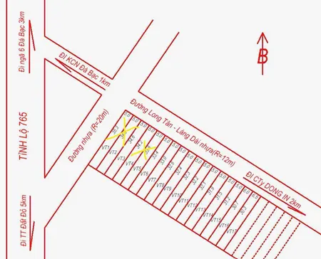 Chỉ 740tr. Có ngay lô đất khu dân cư đường nhựa .Sát tỉnh lộ 765 Long Tân- Tại Long Đấ