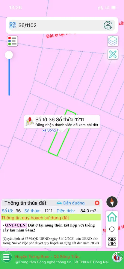 Bán đất ở Trảng Bom, Đồng Nai, cách chợ Sông Trầu 1km