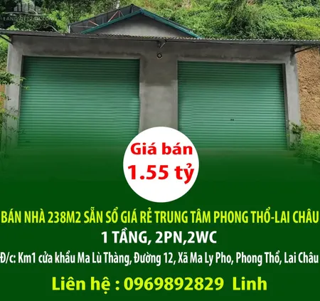 CHÍNH CHỦ BÁN NHÀ 238M2 SẴN SỔ GIÁ RẺ TRUNG TÂM PHONG THỔ-LAI CHÂU