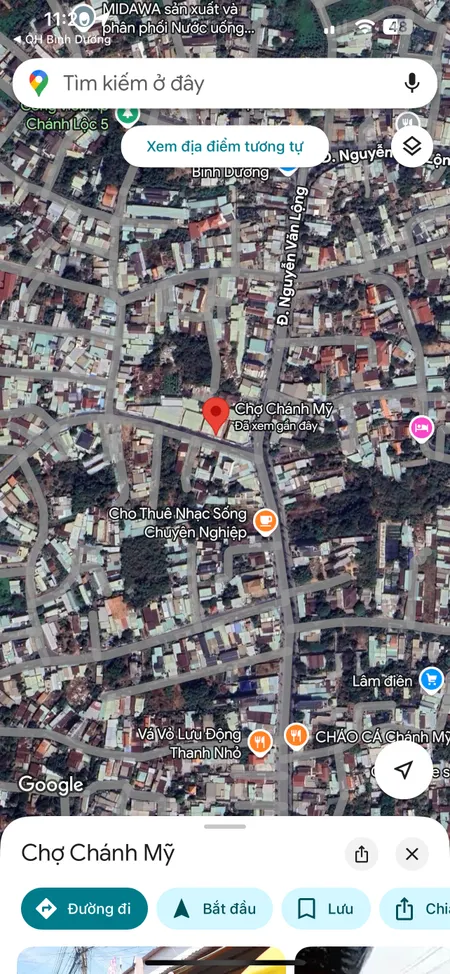 Nhà 1 trệt 2 lầu đẹp Chánh Mỹ-TP.TDM gần chợ Chánh Mỹ nhựa thông 6m thông kinh doanh nhỏ lẻ tốt,vị trí đẹp dân đông giá êm