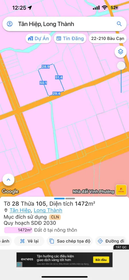 🌿 CƠ HỘI SỞ HỮU LÔ ĐẤT 1.472M² TẠI TÂN HIỆP – LONG THÀNH 🌿