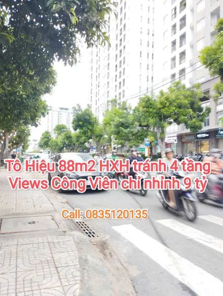 Hiếm Khu Tô Hiệu - 88m2 - 4 tầng - HXH vô nhà - Views công Viên