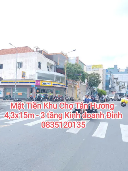 Hiếm MT Tân Hương, Tân PHú, 64m2, 3 tầng Kinh Doanh