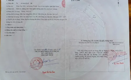 BÁN ĐẤT VƯỜN + THỔ CƯ MẶT TIỀN ĐƯỜNG NHỰA - QUẢNG THÀNH, TP. GIA NGHĨA!