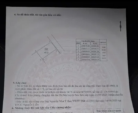 Bán đất 87m² ngang 6.2m giá 3.75 tỷ tại Xã Mai Đình Huyện Sóc Sơn