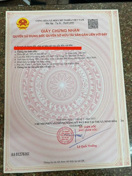 Bán đất 144,6m² ngang 5m giá 480 triệu tại Xã Ninh Sơn Thị xã Ninh Hòa