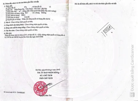 Bán đất 98.7m² ngang 9m giá 2.85 tỷ tại Xã Tiên Dược Huyện Sóc Sơn