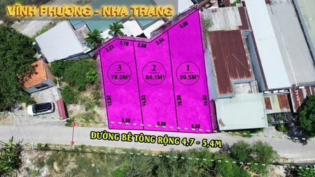 Chủ cần tiền bán ngay 3 lô đất full thổ nằm ngay Vĩnh Phương , Nha Trang