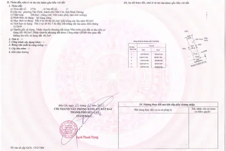 Bán đất 100m² ngang 5m giá 1.2 tỷ tại Phường Tân Định Thị xã Bến Cát