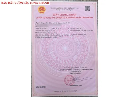 bán vườn sầu Long Khánh giá 790tr