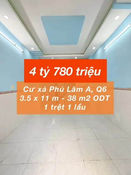 Hẻm xe hơi Cư Xá Phú Lâm A chỉ 4.78 tỷ