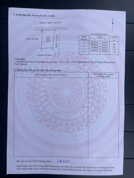 Bán đất 60.5m² ngang 6,28m giá 1.75 tỷ tại Xã Hoàng Động Huyện Thuỷ Nguyên