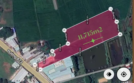 Bán đất MẶT TIỀN TL823 11715m² giá 58.5 tỷ tại Xã Đức Lập Thượng Huyện Đức Hòa