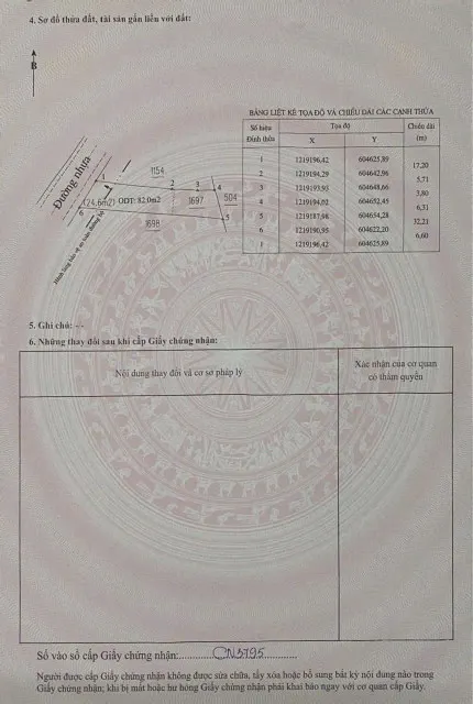 Bán đất 163.5m² ngang 6,6m giá 2.4 tỷ tại Xã Tân Vĩnh Hiệp Thị xã Tân Uyên mặt tiền đường nhựa tiện kinh doanh