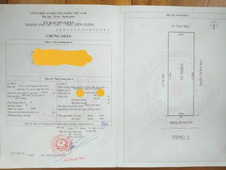 BÁN NHÀ CHÍNH CHỦ 64M² (4,5 X 14). 950 TRIỆU PHƯỜNG TRUNG AN - ĐỒNG THÁP (P10- MỸ THO -TG CŨ)