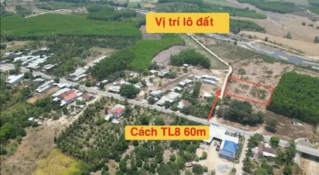 Đất khánh đông ngang 64m đường betong 5m cách tl8 chỉ 50m. đi bộ ra sông chò
