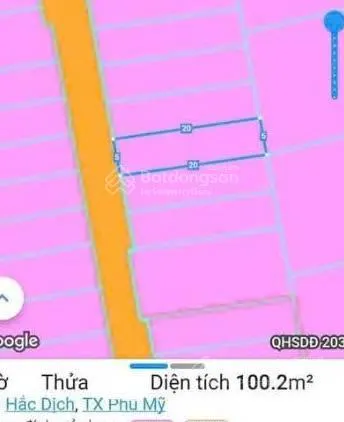 Bán đất đường nhựa lê đức thọ 100m2 sẵn 60m2 đất ở, phường hắc dịch, tx. phú mỹ, brvt