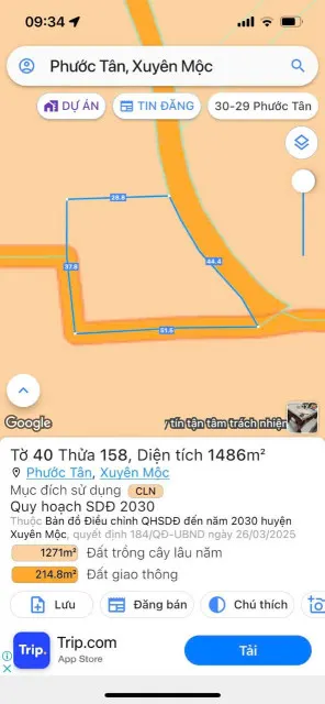 Bán đất 3mt giá tốt. Xã Phước tân. Xuyên Mộc