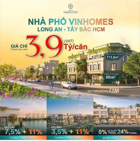 Nhà phố vinhomes hậu nghĩa chỉ từ 4ty full vat cho 1 siêu phẩm
