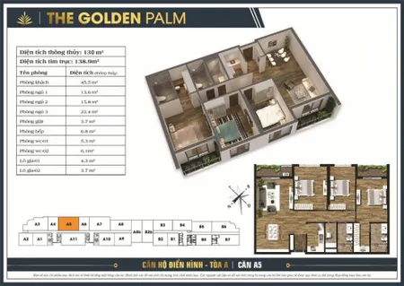 Bán căn 134,6m golden palm 21 lê văn lương, sẵn sổ, đầy đủ nội thất, có slot ô tô, 85 triệu/m