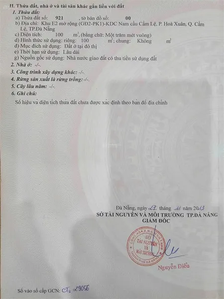 Bán đất 69 lê đỉnh, hòa xuân giá 3.3 tỷ, đà nẵng