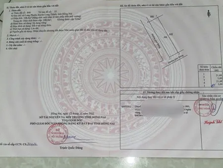 Bán đất 108.4m² ngang 5m giá 2.3 tỷ tại Xã Long Phước Huyện Long Thành