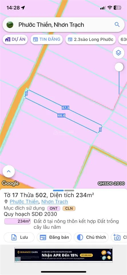 Đất phước thiền, gần ubnd xã, đường oto đi, shr thổ cư sẵn, giá chỉ hơn 11tr/m2