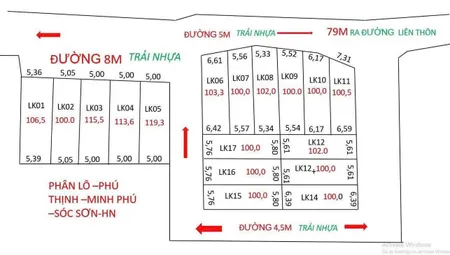 Bán đất 100m² ngang 5m giá 2 tỷ tại Xã Minh Phú Huyện Sóc Sơn