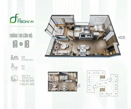 Chính chủ gửi bán căn 56m2 ban công đông nam tầng cao đẹp giá 3,6x tỷ bao phí sang tên