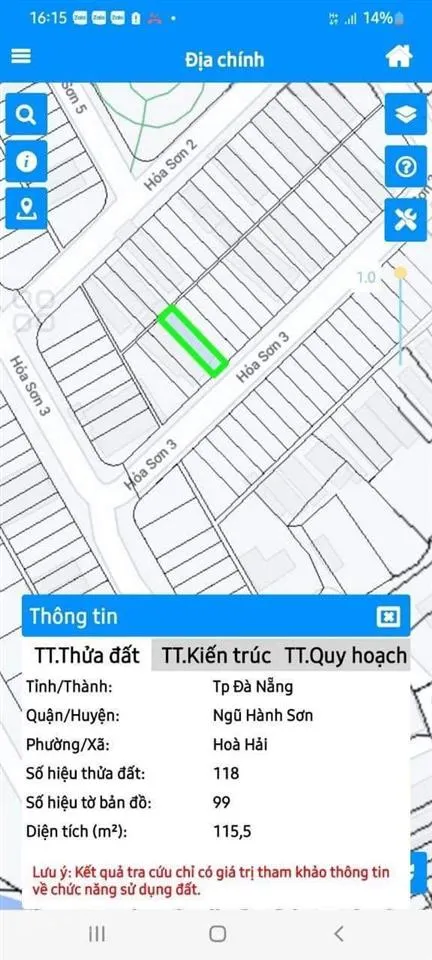 Chính chủ bán lô đất đường hoả sơn 3, tđc đông hải, ngũ hành sơn, đà nẵng