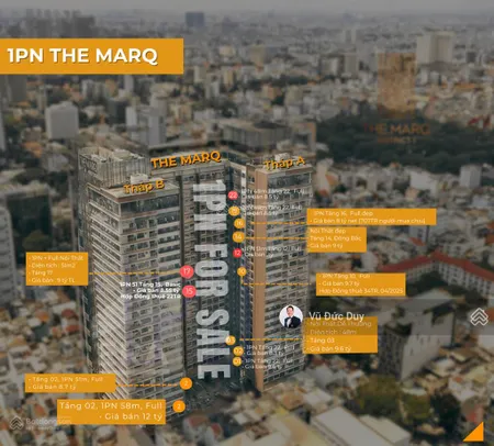 Themarq sổ hồng giá rẻ 2025. bán 1pn the marq, 51m2, tầng cao, đã sổ. giá 8.6 tỷ