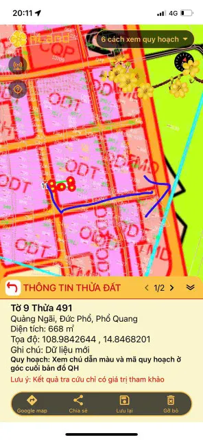 Bán đất 668m² ngang 11,2m giá 680 triệu tại Xã Phổ Quang Thị xã Đức Phổ