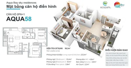 Cần bán căn hộ 58m2 lake aquabay ecopark