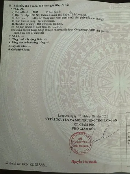 Giá 1.79 tỷ tl xe tải ngay khu công nghiệp hòa bình, nhị thành thủ thừa, long an dtcn 520m2