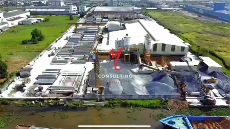 Nhà máy bê tông đúc sẵn mặt sông vàm cỏ đông tại cần đước, long an dt 4 hecta mẫn dễ thương