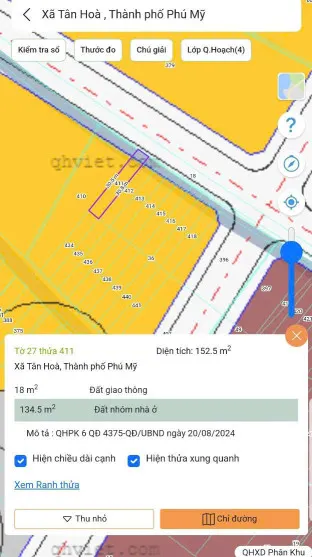Chính chủ, cần bán nhanh lô đất 152m2 (80m2 đất ở) tại phường Tân Hoà, Phú Mỹ, BRVT. Bây giờ là Phường Tân Hải, TP HCM.