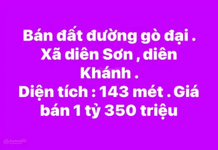 Bán đất đường gò đại xã diên sơn huyện diên khánh giá rẻ