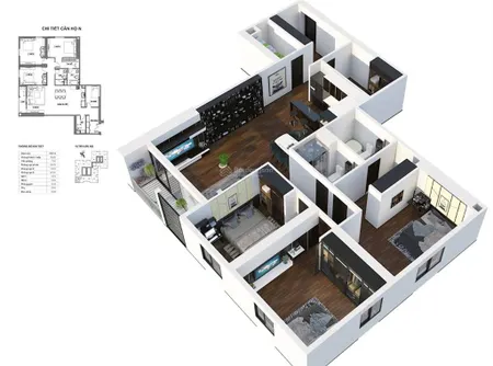 Căn góc 4 ngủ, 142,8m2 tầng trung đông nam toà hpc landmark 105 tố hữu